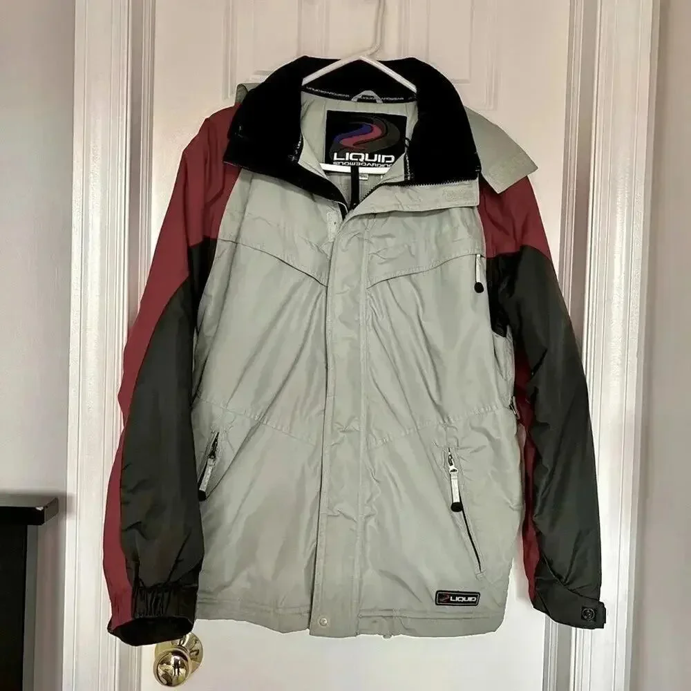 LIQUID Snowboarding jacket Gray & Red colorblock  size Youth XL